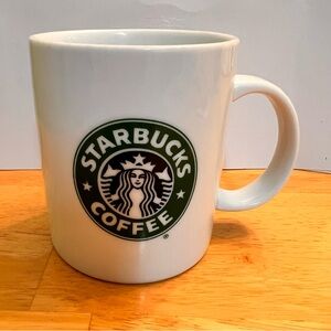 Vintage 1999 Starbucks Coffee Mug Cup Mermaid Logo White Green Collectible Tea